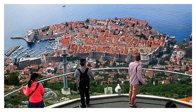 Dubrovnik is a Croatian city on the Adriatic Sea, in the region of Dalmatia.